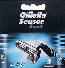 Fragrances, Perfumes, Cosmetics Replacement Shaving Razors, 5 pcs. - Gillette Sensor Excel