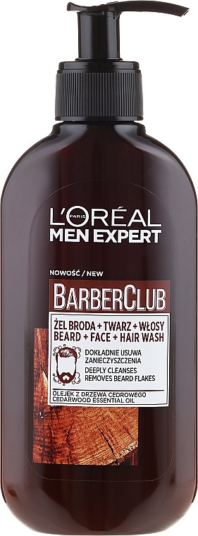 3-in-1 Beard, Face & Hair Wash - L'Oreal Paris Men Expert Barber Club — photo N1