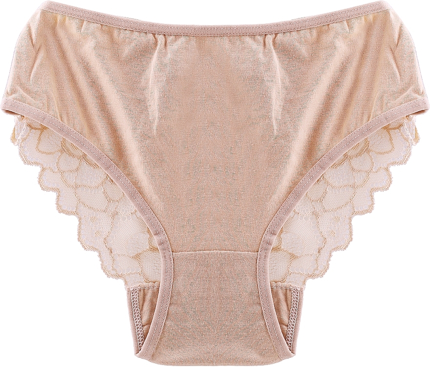 Cotton Panties with Lace 'Figi', beige - Moraj — photo N2