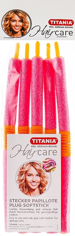 Soft Hair Curlers, 12x180 mm, 5 pcs - Titania Stecker Papillote Plug Softstick — photo N1