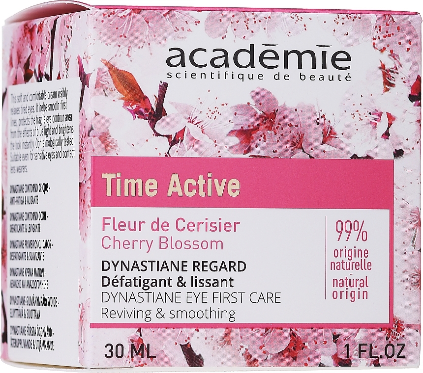 Smoothing Eye Cream - Academie Time Active Cherry Blossom Dynastiane Eye First Care — photo N1