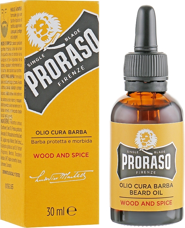 Beard Oil - Proraso Wood and Spice Smooth and Protect Oil — photo N2