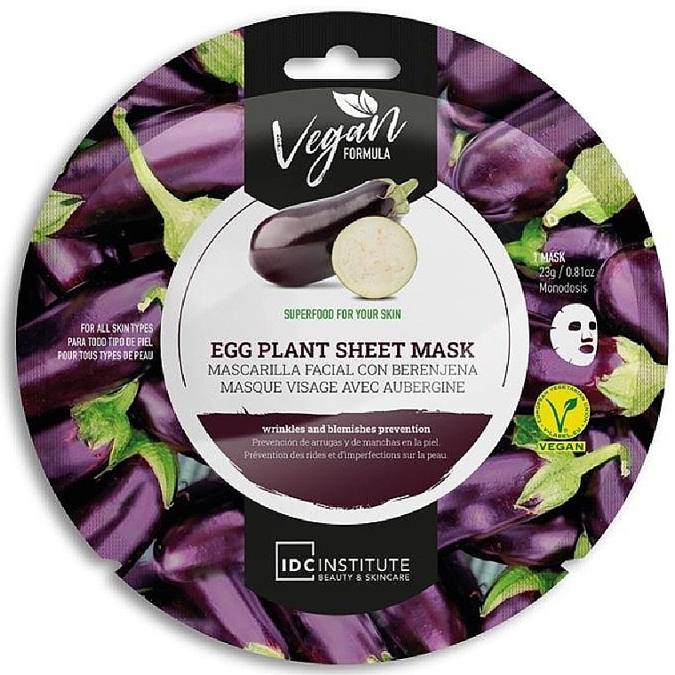 Face Mask for Normal Skin - IDC Institute Egg Plant Sheet Mask — photo N1