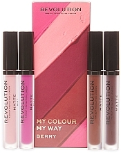 Lipstick Set - Makeup Revolution My Colour My Way Berry Lipstick Set (lipstick/4x3ml) — photo N1