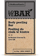 Fragrances, Perfumes, Cosmetics Activated Carbon & Lime Concentrated Body Peeling Bar - Love Bar Body Peeling Bar