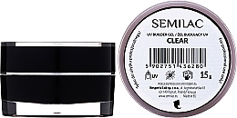 Builder Gel for Nail Extension - Semilac UV Builder Gel Clear — photo N1