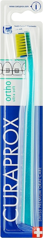 Toothbrush, turquoise-yellow - Curaprox CS 5460 Ultra Soft Ortho — photo N3