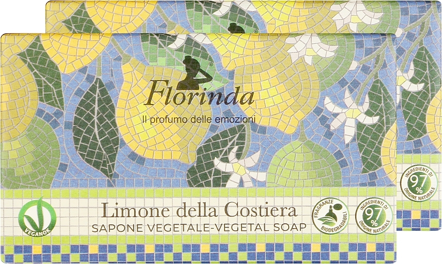 Soap Set 'Coastal Lemon' - Florinda Mosaici Italiani Vegetal Soap (soap/2x200g) — photo N3