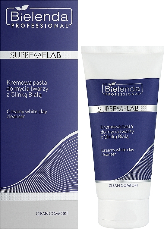 Face Cleansing Cream Paste with White Clay - Bielenda Professional Supremelab Clean Comfort Creamy White Clay Cleanser — photo N6