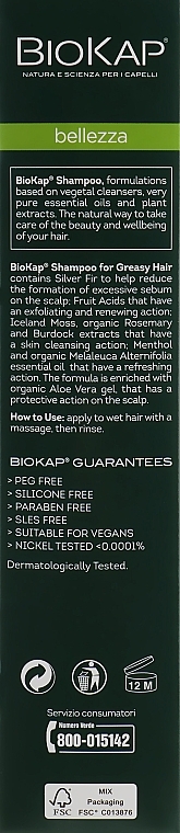 Shampoo for Oily Hair - BiosLine BioKap Shampoo For Oily Hair With Silver Fir And Rosemary — photo N2
