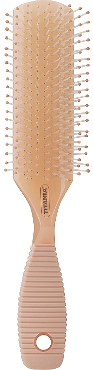 9-Row Oval Massage Brush, light orange - Titania — photo N1