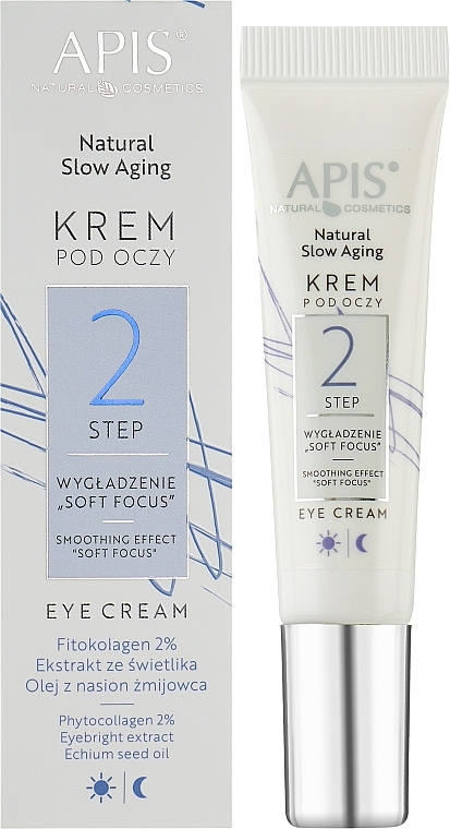Eye Cream - APIS Professional Natural Slow Aging Eye Cream Step 2 Smoothing Effect Soft Focus — photo N2