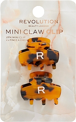 Mini Hair Clip Set, 2 pcs - Revolution Haircare Mini Acetate Claw Clip — photo N1