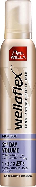 Extra Strong Hold Styling Hair Mousse "2-Days-Volume" - Wella Wellaflex — photo N1