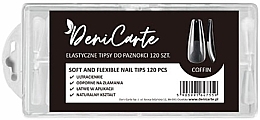 Fragrances, Perfumes, Cosmetics Flexible Transparent Nail Tips 'Coffin', 120 pcs. - Deni Carte