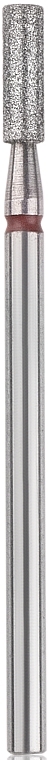 Diamond Nail File Drill Bit, cylinder, L-8,0 mm, 2.5 mm, red - Head The Beauty Tools — photo N1