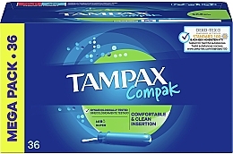 Fragrances, Perfumes, Cosmetics Tampons with Applicator, 36 pcs. - Tampax Compak Super