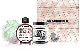 Fragrances, Perfumes, Cosmetics Set - Mr.Scrubber "Chocolate" (body/scr/300 g + sh/gel/300 ml + sh/sponge)