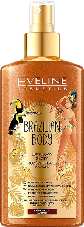 Body Spray "Luxury Golden Body" - Eveline Cosmetics Brazilian Body Luxury Golden Body — photo N1