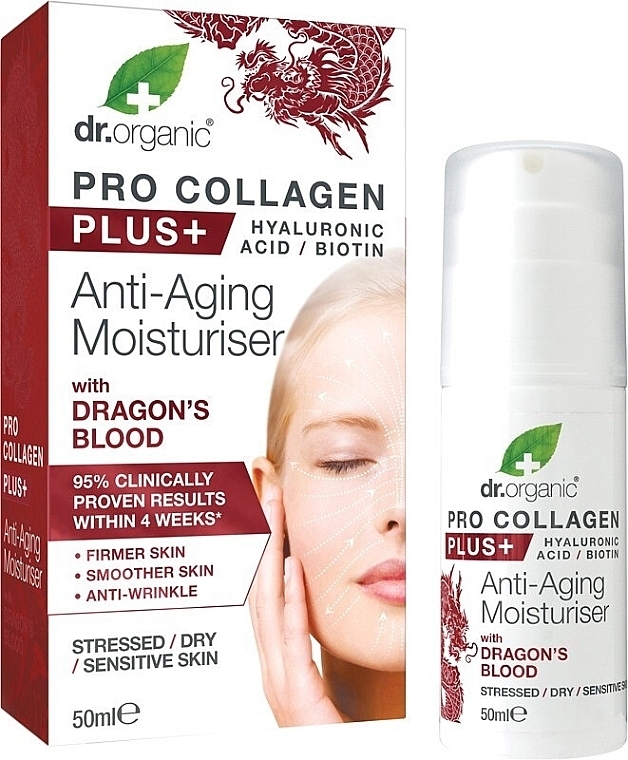 Anti-Aging Face Cream with Dragon Blood - Dr. Organic Pro Collagen Plus+ Anti Aging Moisturiser With Dragons Blood — photo N2
