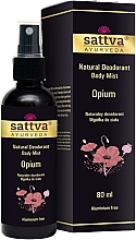 Fragrances, Perfumes, Cosmetics Natural Deodorant Spray 'Opium' - Sattva Natural Deodorant Body Mist Opium