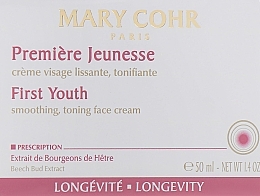 スムージング & トーニング フェイス クリーム - Mary Cohr First Youth Cream — photo N1