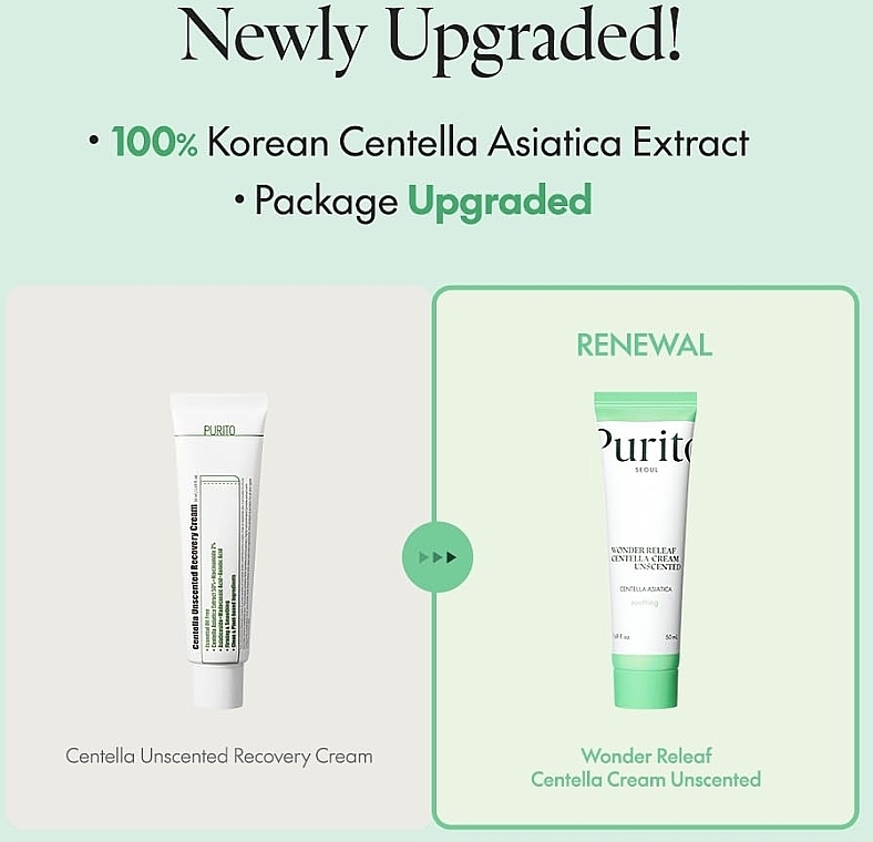 Centella Cream for Sensitive Skin - Purito Centella Unscented Recovery Cream — photo N2