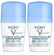 Set - Vichy Deodorant Mineral 48h Tolerance Optimale Roll-On (deo/50ml + deo/50ml) — photo N1