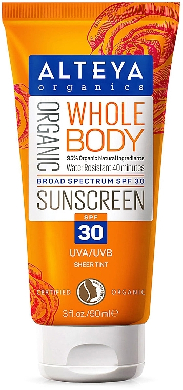 Body Sunscreen - Alteya Organic Sunscreen Cream Whole Body SPF30 — photo N1