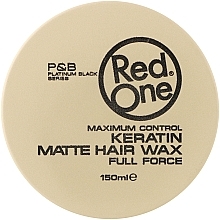 Ultra Strong Matte Hair Styling Wax with Keratin - RedOne Keratin Matte Hair Wax Full Force — photo N1