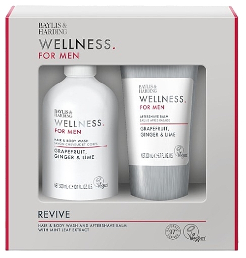 Set - Baylis & Harding Wellness For Men Revived & Ready Gift Set (sh/gel/300ml + ash/balm/200ml) — photo N1