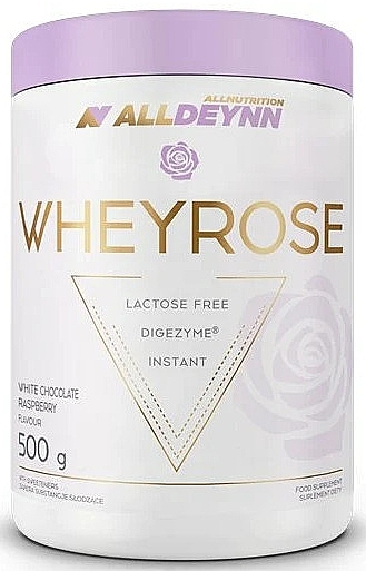 Digestive Enzyme Protein 'White Chocolate & Raspberry' - AllNutrition AllDeynn WheyRose White Chocolate Raspberry — photo N1
