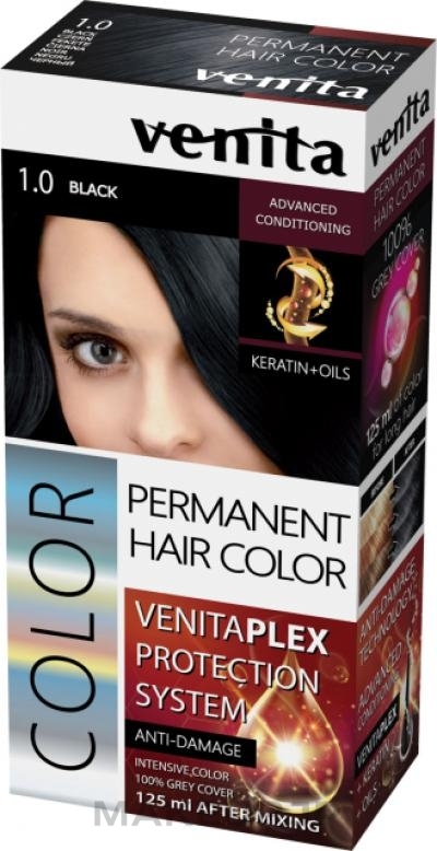 Hair Color - Venita Plex Protection System Permanent Hair Color — photo 1.0 - Black