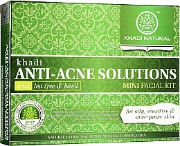 Fragrances, Perfumes, Cosmetics Ayurvedic Anti-Acne Set 5in1 - Khadi Natural Anti Acne Mini Facial Kit