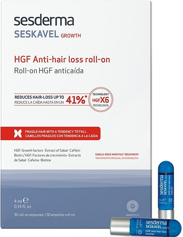 Anti-hair Loss Ampoules - SesDerma Laboratories Seskavel Hgf Anti-Hair Loss Roll On — photo N2