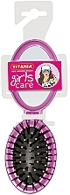 Fragrances, Perfumes, Cosmetics Foldable Hair Brush with Mirror, pink - Titania Folding Hair Brush With Mirror