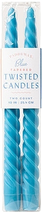 Twisted Candle, 25.4cm - Paddywax Tapered Twisted Candles Blue — photo N1