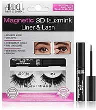 Fragrances, Perfumes, Cosmetics Ardell Magnetic 3D Faux Mink Lash & Liner Lash 854 (eye/liner/2.5g + lashes/2pc) - Set