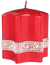 Fragrances, Perfumes, Cosmetics Decorative Candle "Star", red, 9x10cm - Artman Crystal Opal Pearl