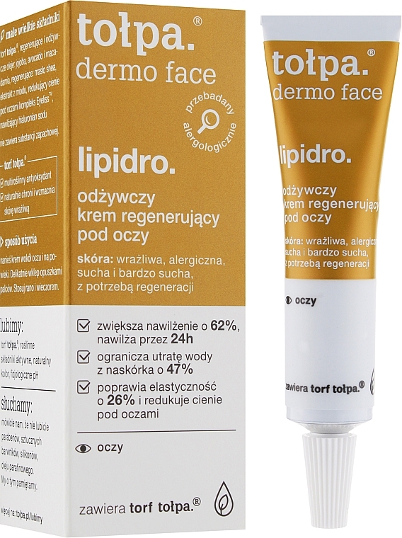 Regenerating Eye Cream - Tolpa Dermo Face Lipidro Nourishing Regenerating Eye Cream — photo N2