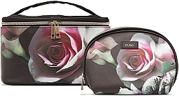 Fragrances, Perfumes, Cosmetics Makeup Bag Set, 2 pcs - Gillian Jones Beauty Box w. Makeup Purse Rose Print