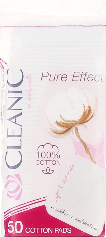 Cotton Pads 'Pure Effect', 50 pcs - Cleanic Face Care Cotton Pads — photo N1
