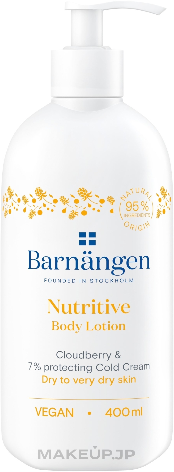 Body Lotion with Cloudberry for Dry and Very Dry Skin - Barnangen Nordic Care Nutritive Body Lotion — photo 400 ml