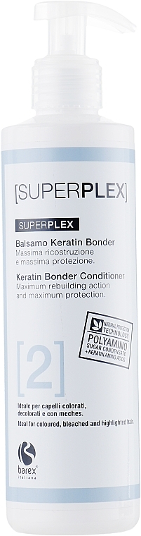 Conditioner for Colored & Bleached Hair - Barex Italiana Superplex Conditioner Keratin Bonder — photo N1