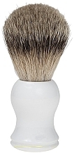 Fragrances, Perfumes, Cosmetics Shaving Brush with Boat Bristles, plastic, white - Golddachs Finest Badger Plastic White
