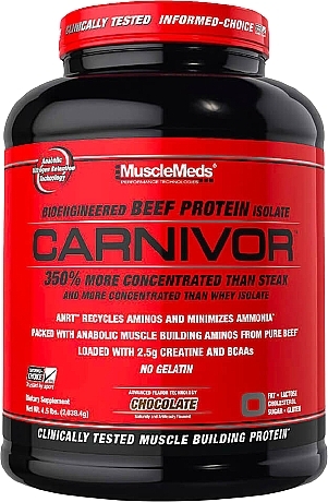 Beef Protein, chocolate - MuscleMeds Carnivor Beef Protein Powder Chocolate — photo N1