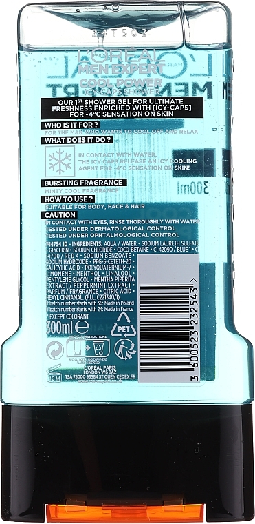 Shower Gel - L'Oreal Men Expert Cool Power Icy-Caps Shower — photo N2