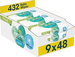 Fragrances, Perfumes, Cosmetics Baby Wet Wipes, 9x48 pcs. - Pampers Harmonie Aqua Baby Wipes