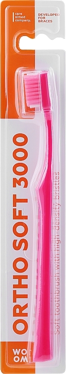 Soft Orthodontic Toothbrush, pink - Woom Ortho Soft 3000 Toothbrush — photo N1
