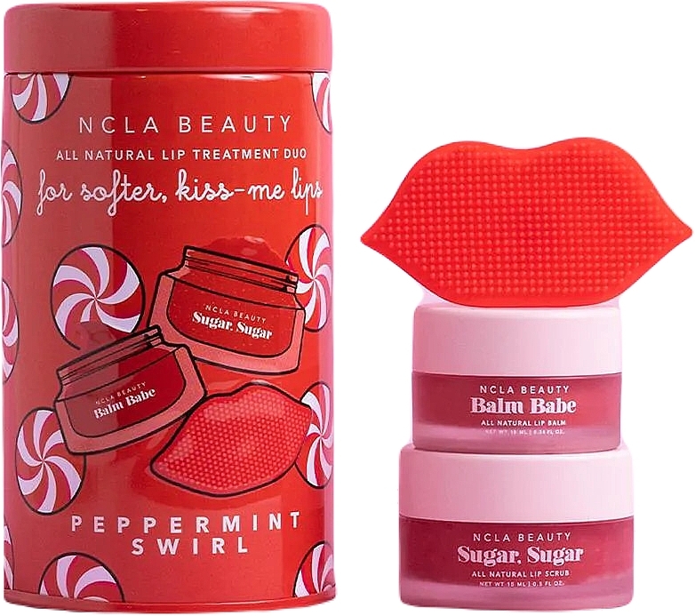 Set - NCLA Beauty Peppermint Swirl Lip Care Set — photo N1